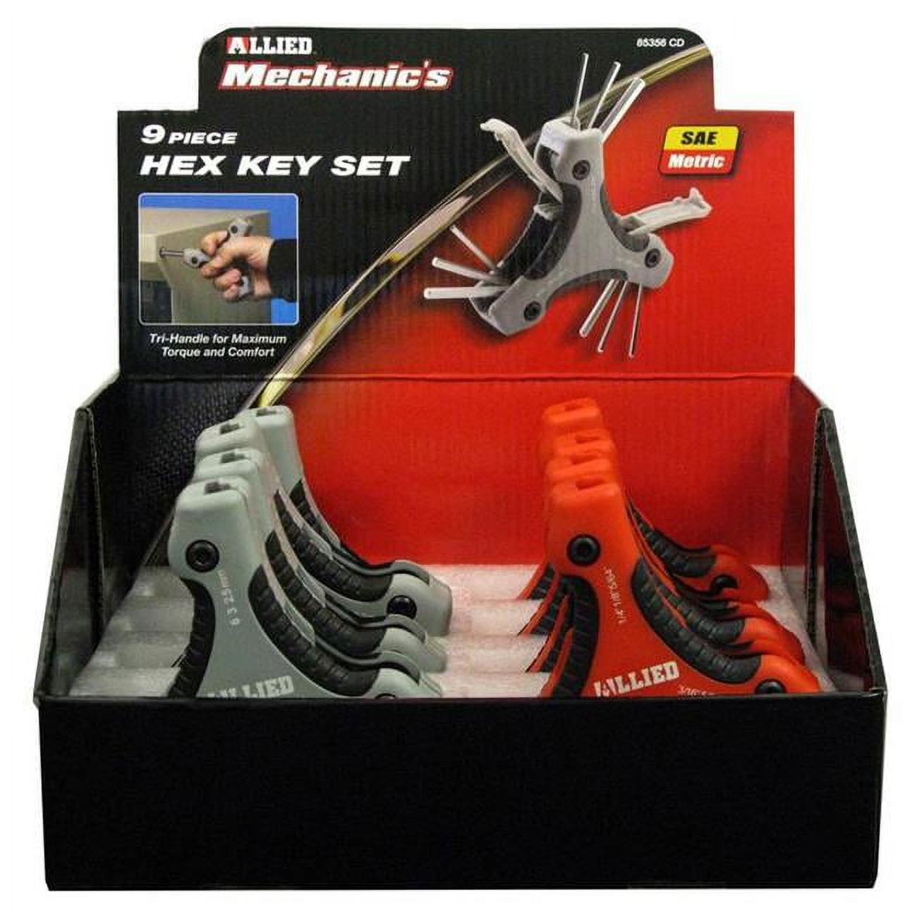 Picture of Allied 85356CD Folding Hex Key Set - 9 Piece