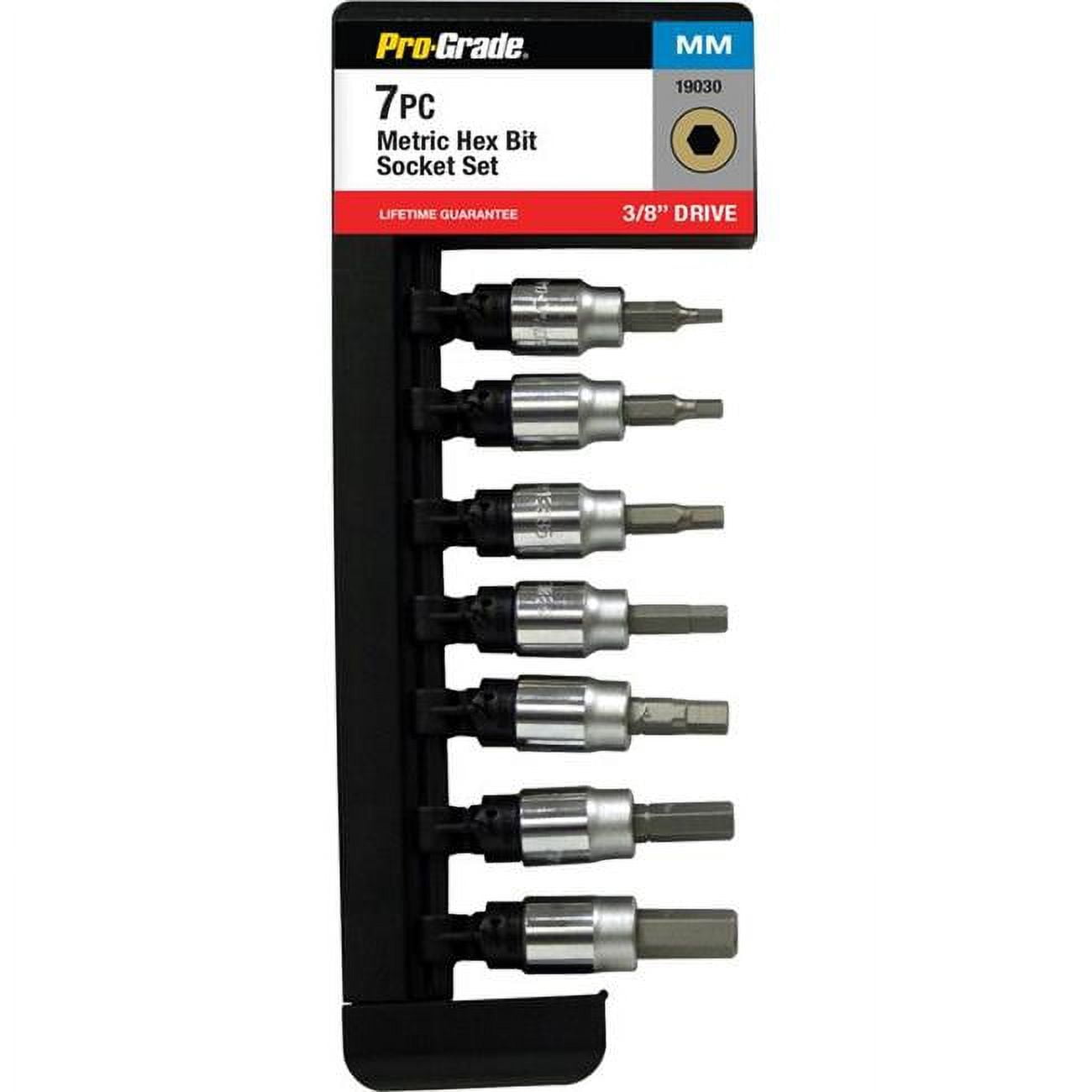19030 0.37 in. Drive Metric Hex Bit Socket Set - 7 Piece