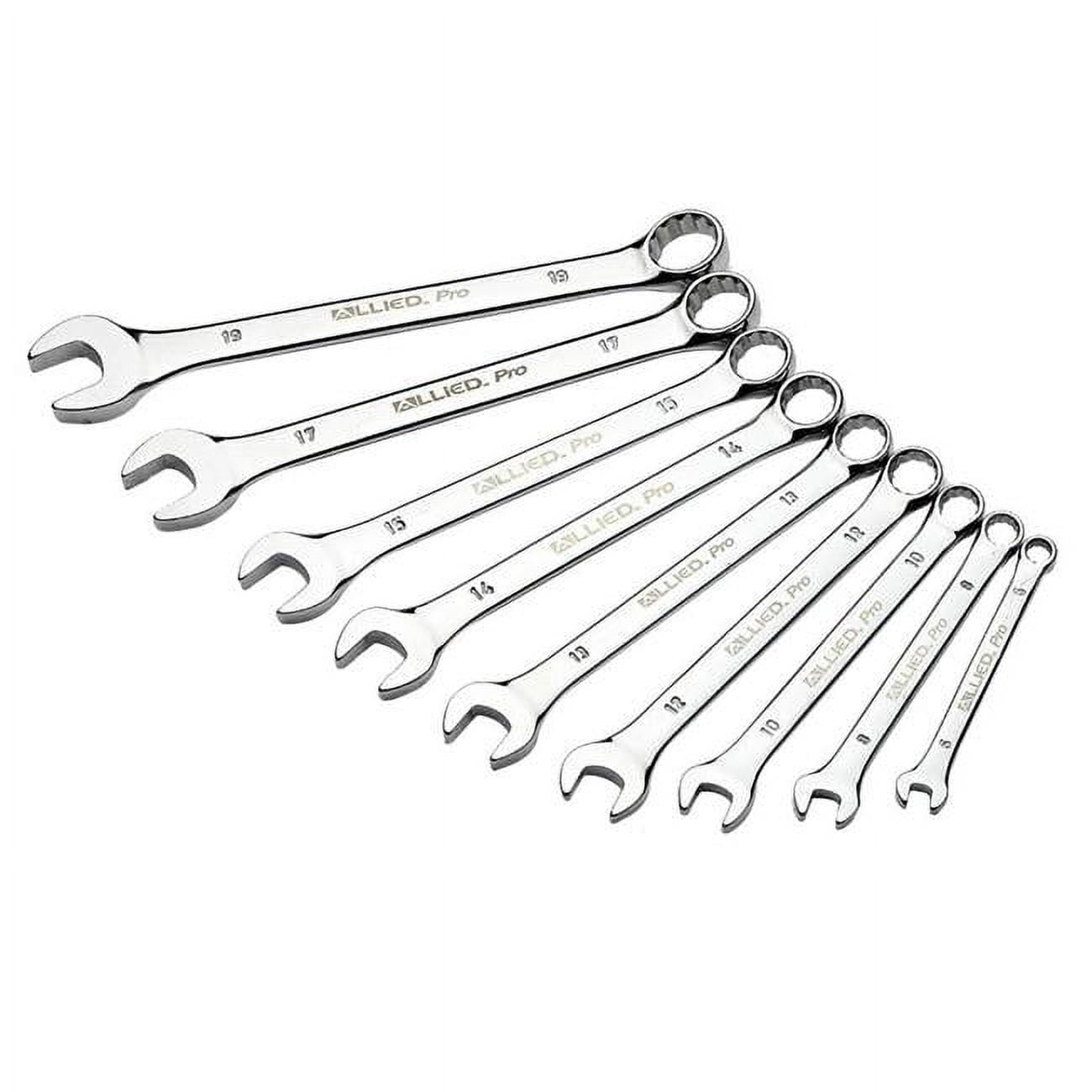 Picture of Allied 20303 Metric Full Polished Combination Wrench Set - 9 Piece