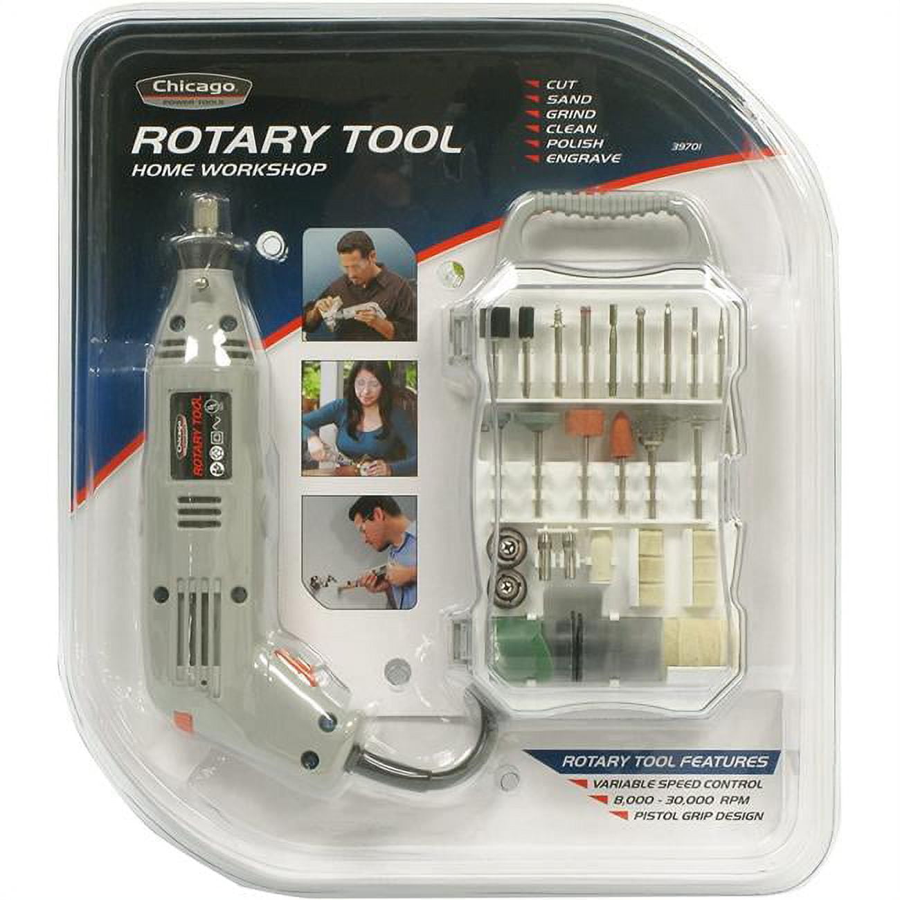 Picture of Chicago Power Tool 39701FM Rotary Tool Set - 72 Piece
