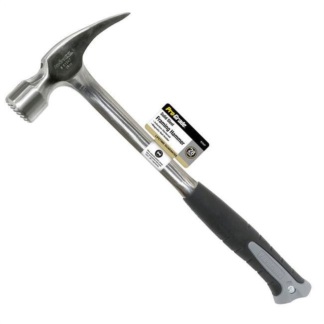 28 oz Framing Hammer with Solid Steel Milled Face Gel Grip