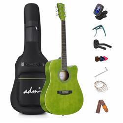 Picture of ADM JA201CGRG-41 41 in. Cutaway Acoustic Guitar&#44; Light Green Glossy