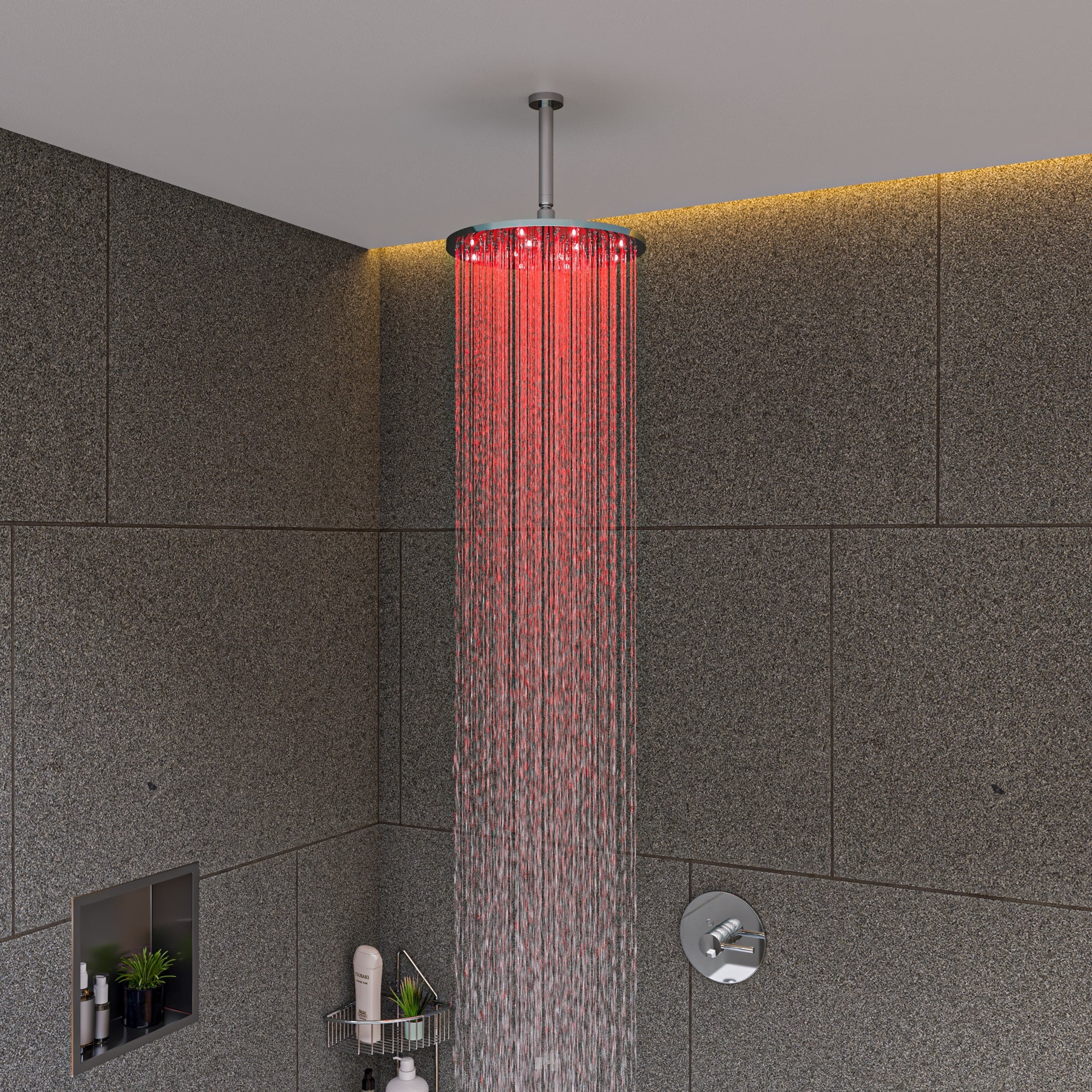 Picture of ALFI brand LED12R - PC 12 in. Round Multi Color LED Rain Shower Head, Polished Chrome