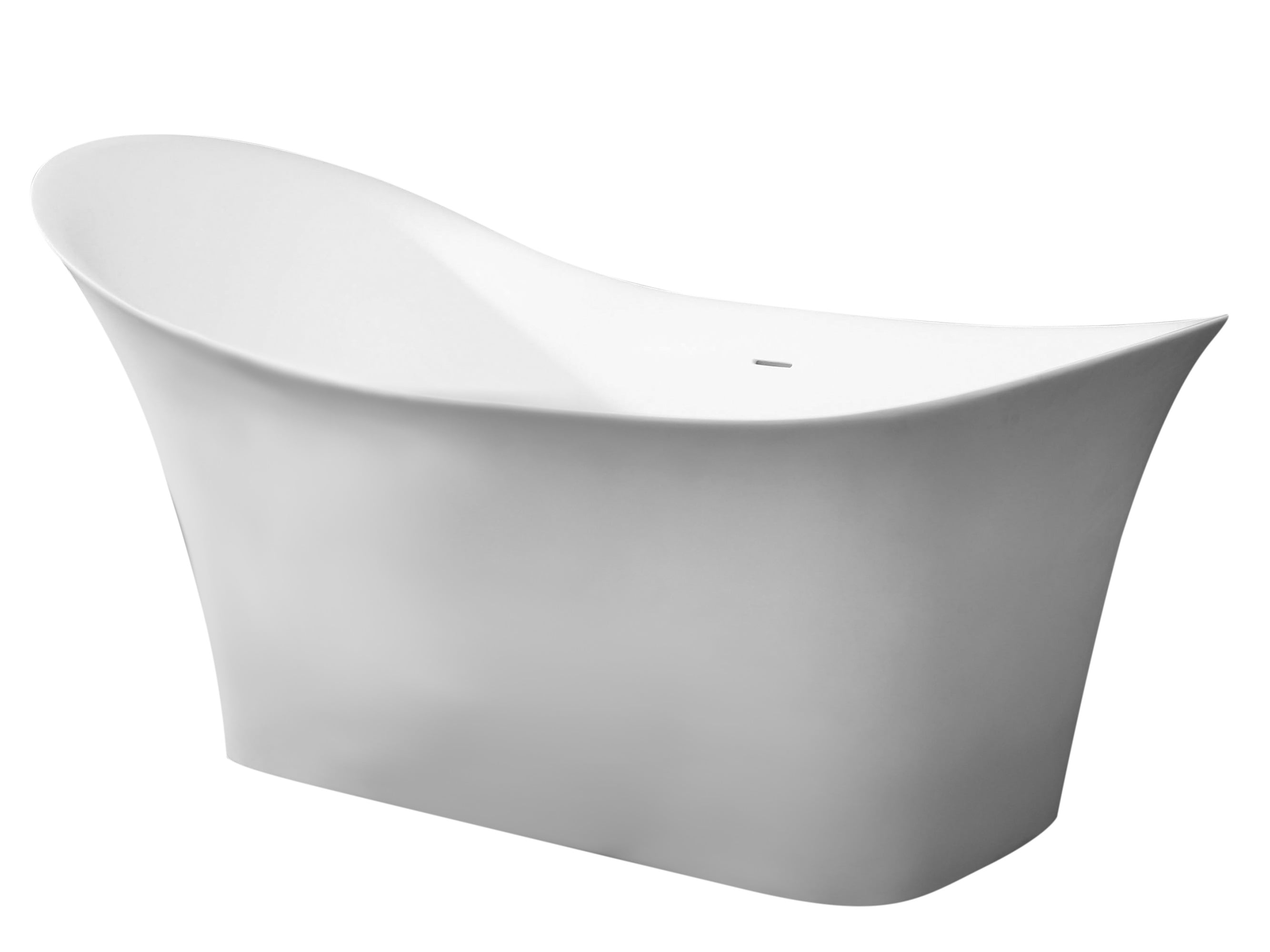 Picture of ALFI brand AB9915 74 in. Solid Surface Smooth Resin Soaking Slipper Bathtub, White