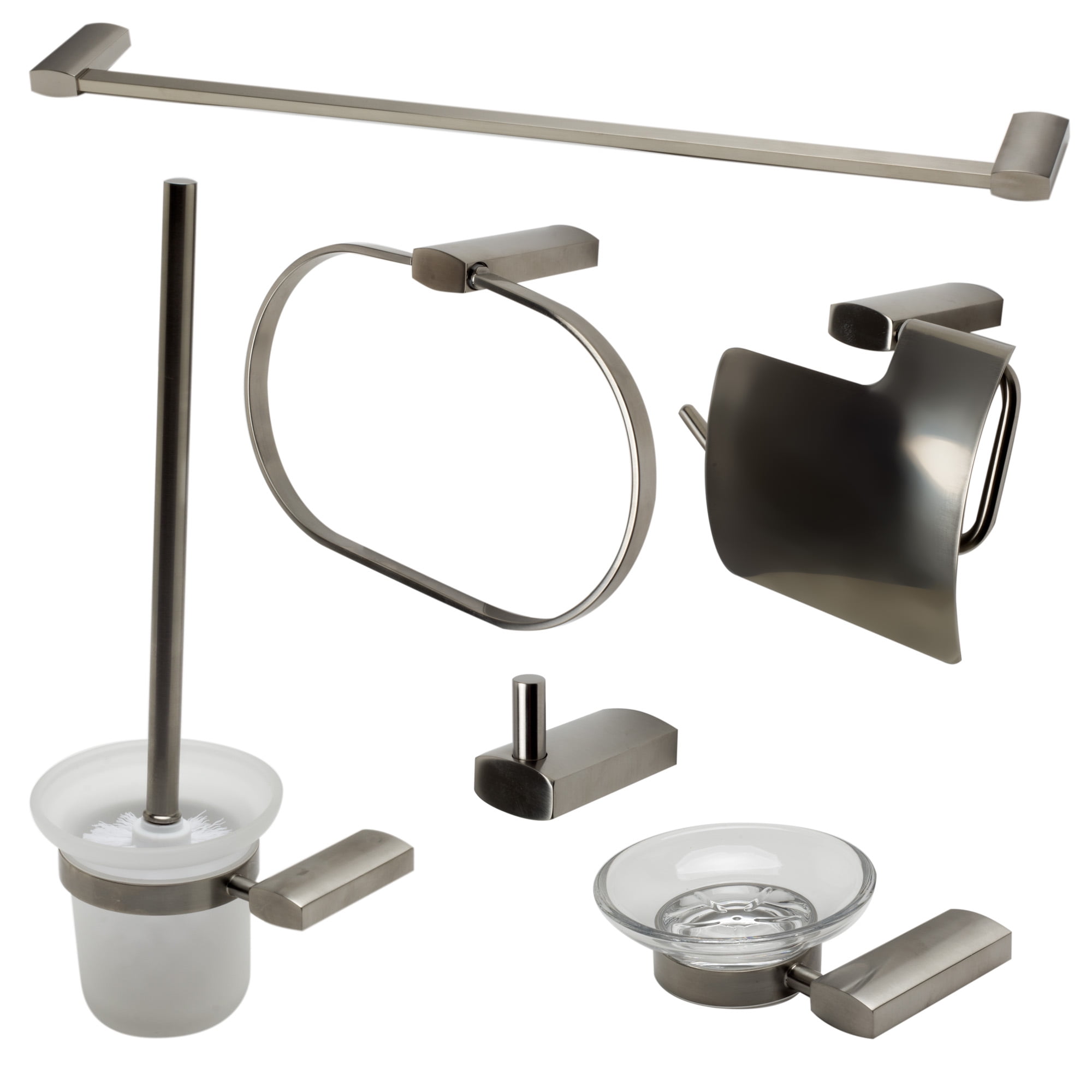 Picture of ALFI Brand AB9503-BN Brushed Nickel Matching Bathroom Accessory Set&#44; 6 Piece