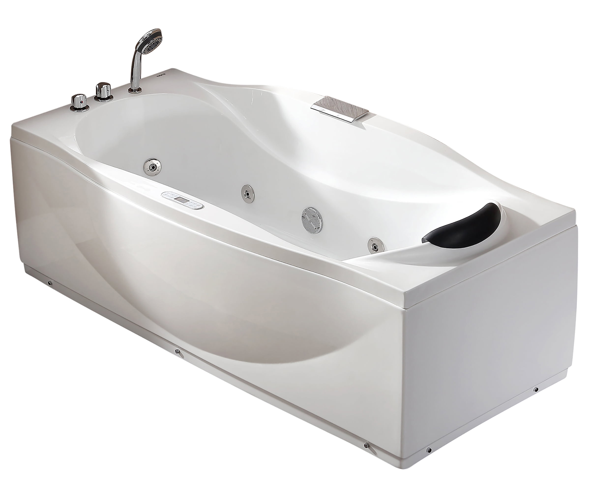 Picture of Eago AM189ETL-L 6 ft. Left Drain Acrylic White Whirlpool Bathtub with Fixtures