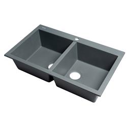 Picture of Alfi Brand AB3420DI-T Titanium 34 in. Drop-In Double Bowl Granite Composite Kitchen Sink