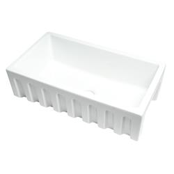 Picture of Alfi Brand AB3318HS-W White 33 x 18 in. Reversible Fluted & Smooth Single Bowl Fireclay Farm Sink
