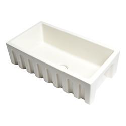 Picture of Alfi Brand AB3318HS-B Biscuit 33 x 18 in. Reversible Fluted & Smooth Fireclay Farm Sink