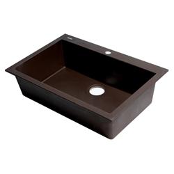 Picture of Alfi Brand AB3020DI-C Drop-In Granite Composite 29.88 in. 1-Hole Single Bowl Kitchen Sink in Chocolate