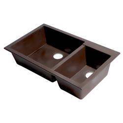 Picture of Alfi Brand AB3319UM-C Undermount Granite Composite 33.88 in. 35-65 Double Bowl Kitchen Sink in Chocolate