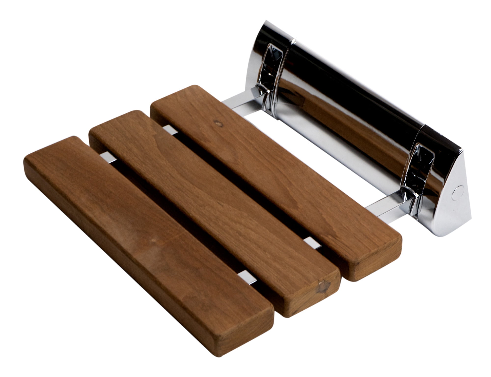 Picture of Alfi Brand ABS14-PC 14 in. Folding Teak Wood Shower Seat Bench with Polished Chrome Joints in Natural Wood