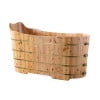 Picture of Alfi Brand AB1103 59 in. Free Standing Cedar Wood Bathtub with Bench