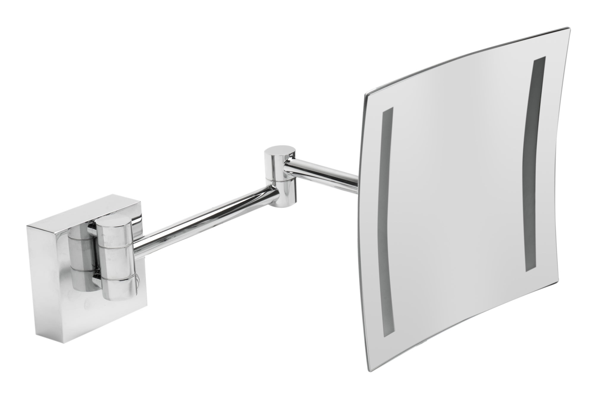 Picture of Alfi Brand ABM8WLED-PC 8 in. Wall Mount Square 5x Magnifying Cosmetic Mirror with Light - Polished Chrome