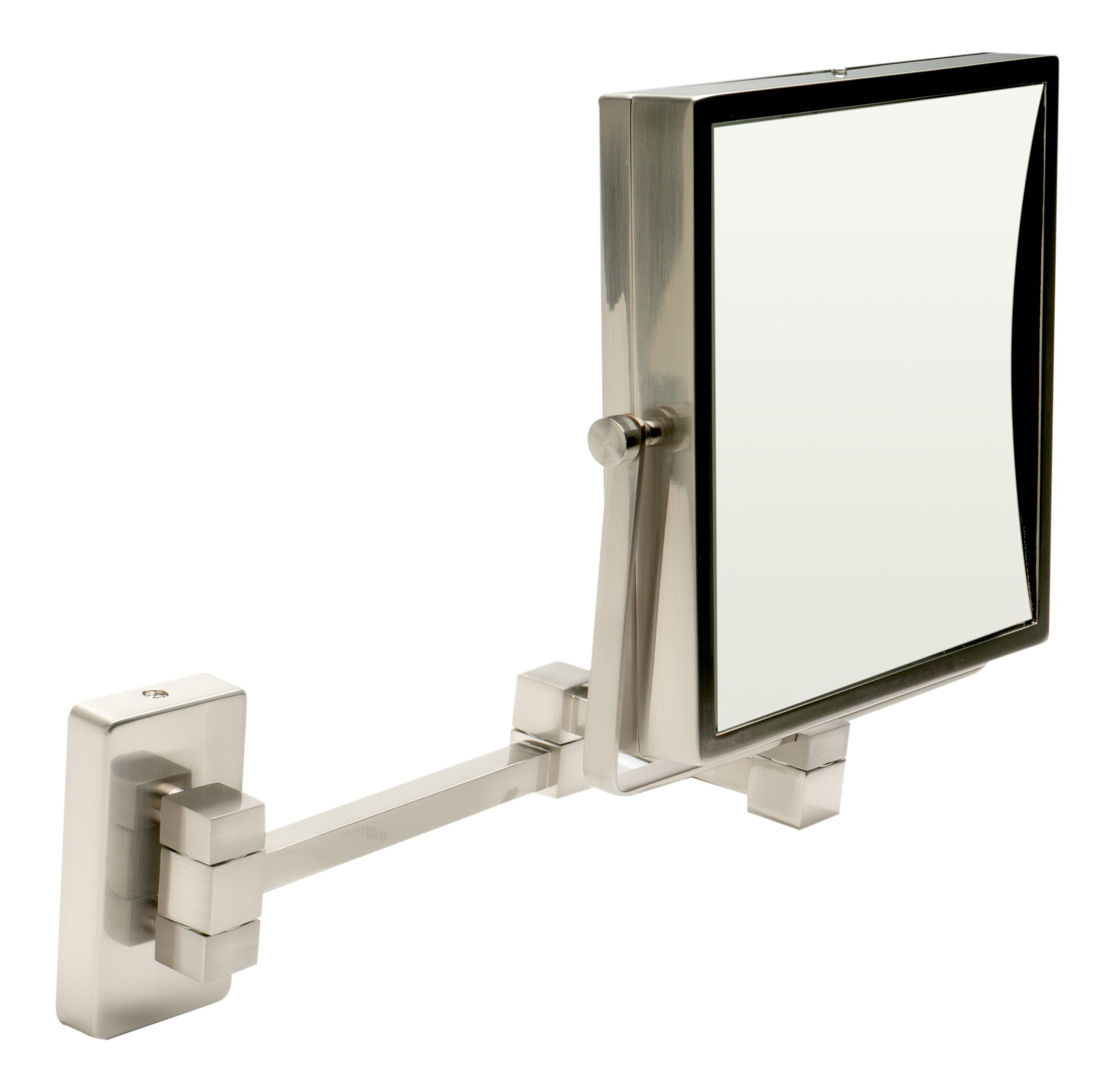 Picture of Alfi Brand ABM8WS-BN 8 in. Square Wall Mounted 5x Magnify Cosmetic Mirror - Brushed Nickel