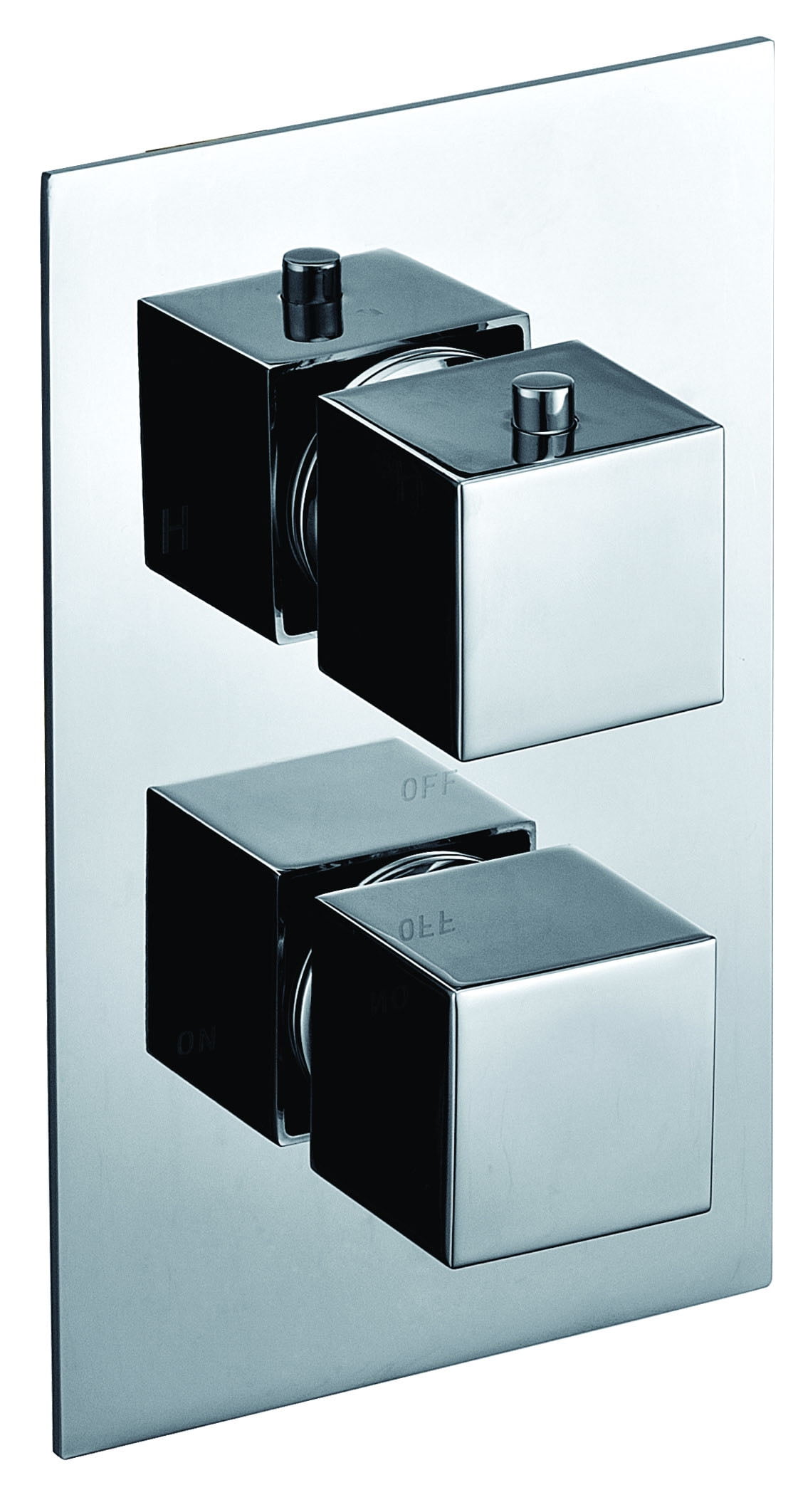 Picture of Alfi Brand AB2601-PC Square Knob 1 Way Thermostatic Shower Mixer - Polished Chrome