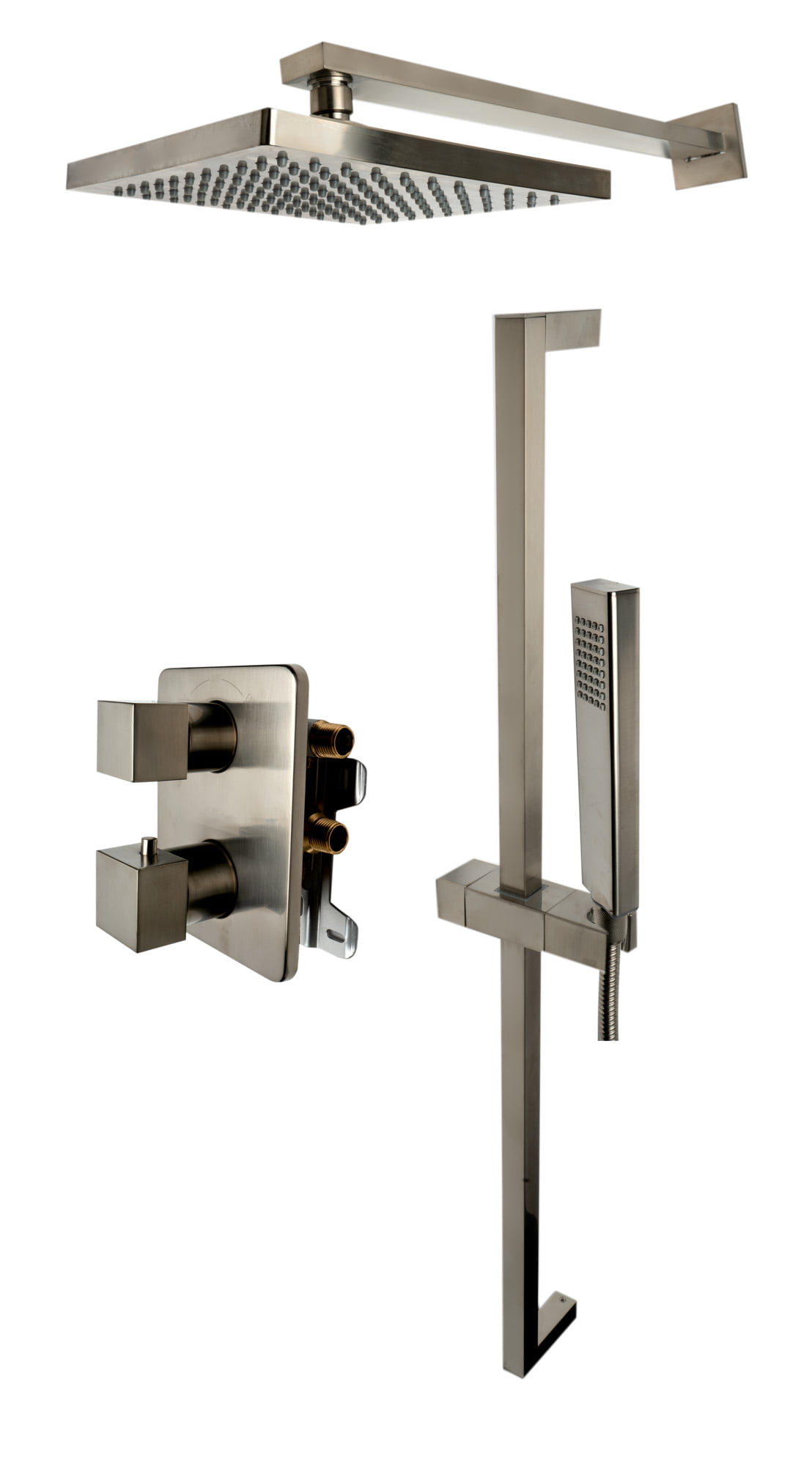 Picture of Alfi Brand AB2830-BN 2 Way Thermostatic Square Shower Set - Brushed Nickel