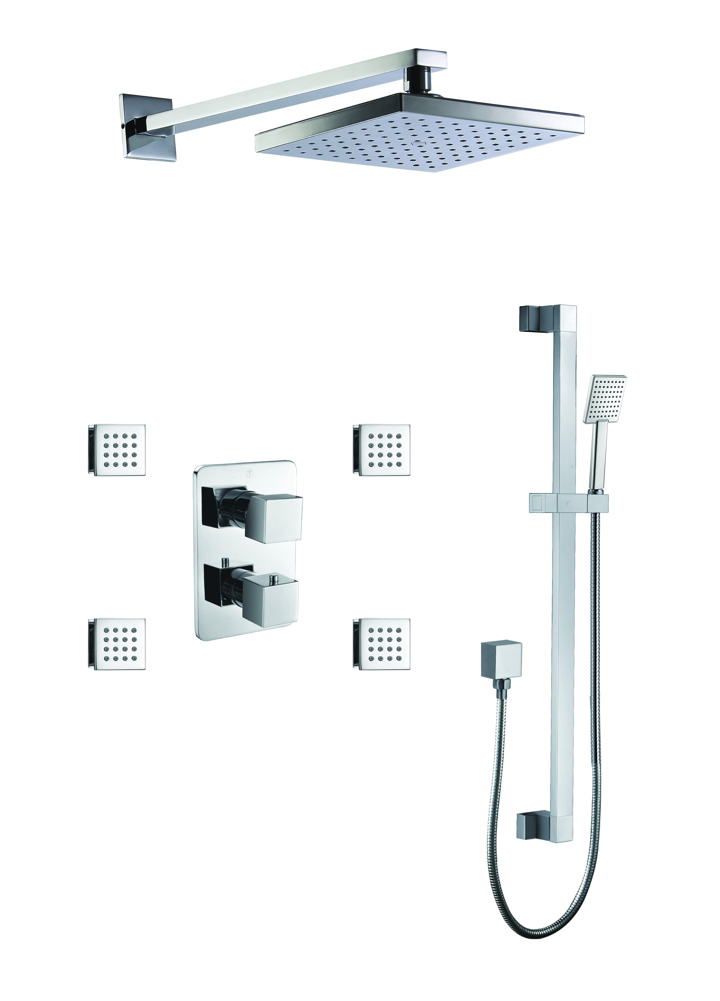 Picture of Alfi Brand AB2287-PC 3 Way Thermostatic Shower Set with Body Sprays - Polished Chrome