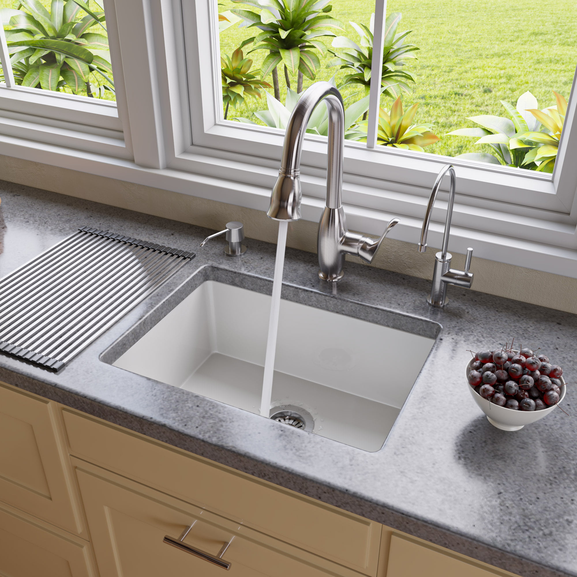 Picture of Alfi Brand AB2317 23 in. Fireclay Undermount Kitchen Sink - White