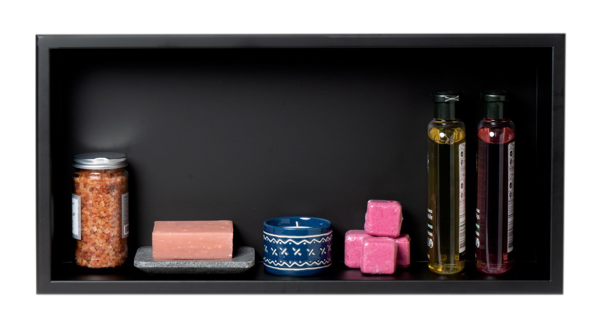 Picture of Alfi Brand ABNC2412-BLA 24 x 12 in. Stainless Steel Horizontal Single Shelf Bath Shower Niche&#44; Black Matte