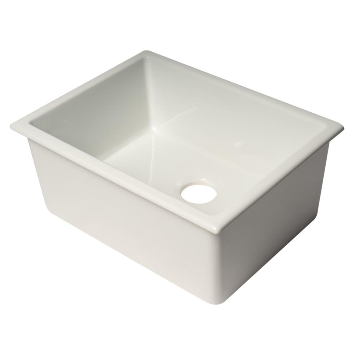 Picture of ALFI brand AB2418UD-W 24 in. Undermount & Drop in Fireclay Kitchen Sink&#44; White