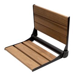 Picture of ALFI ABS17-BM 17 in. Wide Foldable Teak Shower Seat with Backrest, Black Matte