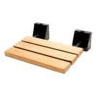Picture of ALFI ABS16S-BM 16 in. Wide Foldable Teak Shower Seat with Square Hardware, Black Matte