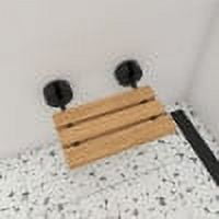 Picture of ALFI ABS16R-BM 16 in. Wide Foldable Teak Shower Seat with Round Hardware&#44; Black Matte