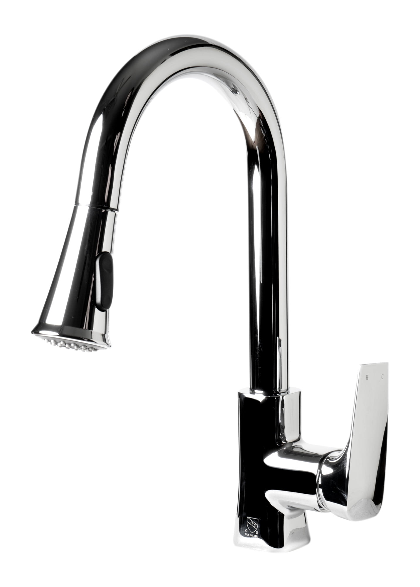 Picture of ALFI ABKF3889-PC Square Gooseneck Pull Down Kitchen Faucet, Polished Chrome