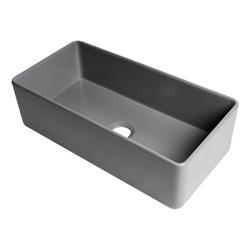 Picture of ALFI ABF3618-GM 36 x 18 in. Smooth Apron Single Bowl Fireclay Farm Sink, Gray Matte