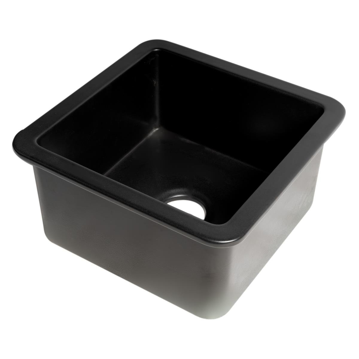 Picture of ALFI ABF1818S-BM 18 x 18 in. Square Undermount & Drop In Fireclay Prep Sink&#44; Black Matte