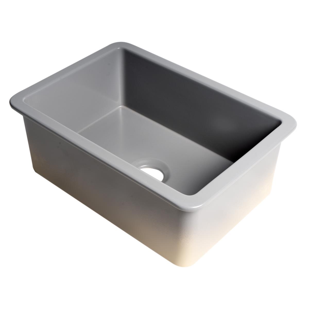 Picture of ALFI ABF2718UD-GM 27 x 18 in. Fireclay Undermount & Drop In Firelcay Kitchen Sink&#44; Gray Matte