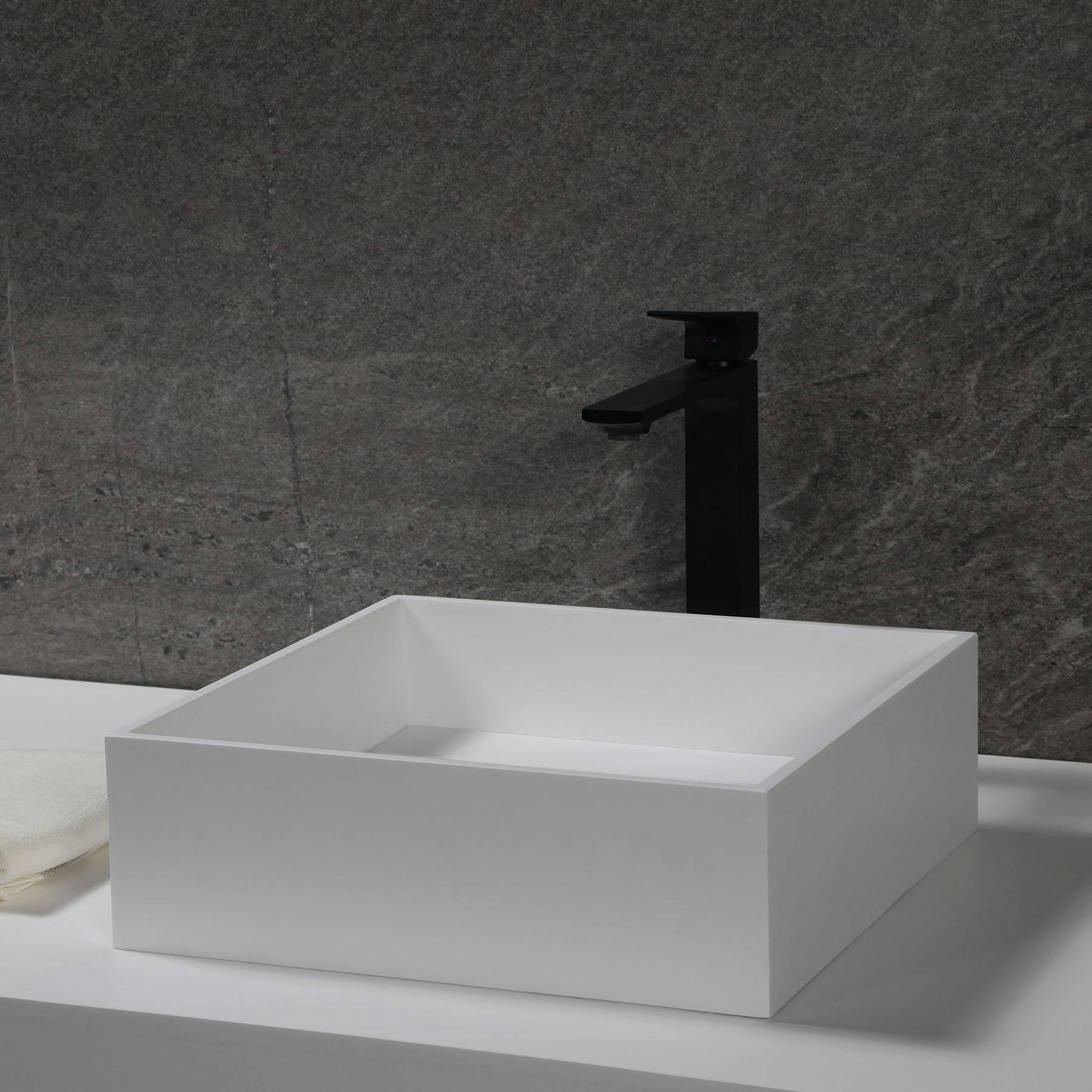 Picture of ALFI ABRS14S 14 in. Square Solid Surface Resin Sink&#44; White Matte