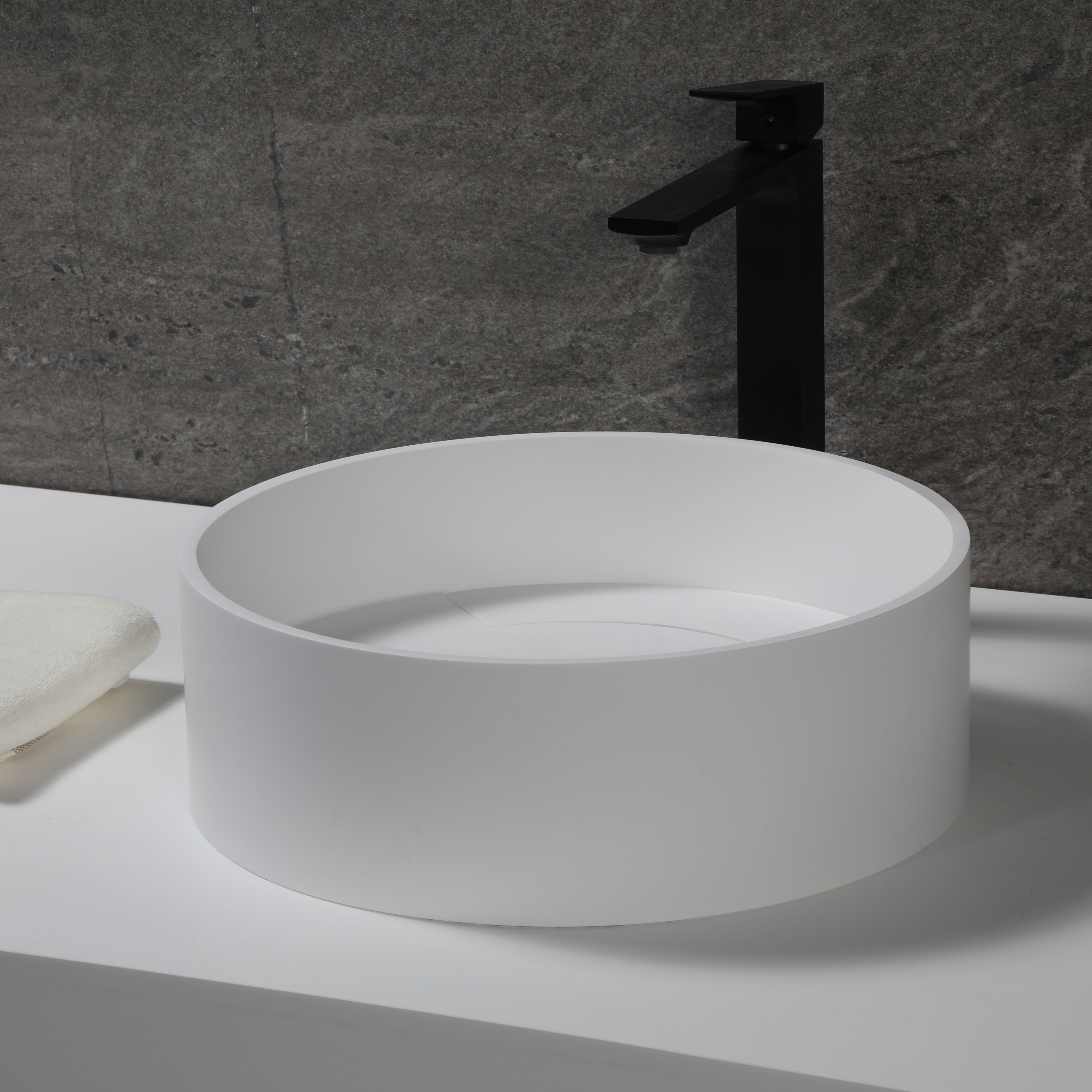 Picture of ALFI ABRS15R 15 in. Round Solid Surface Resin Sink&#44; White Matte