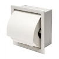 Picture of ALFI Brand ABTPC77-W Stainless Steel Recessed Toilet Paper Holder with Cover&#44; Matte White