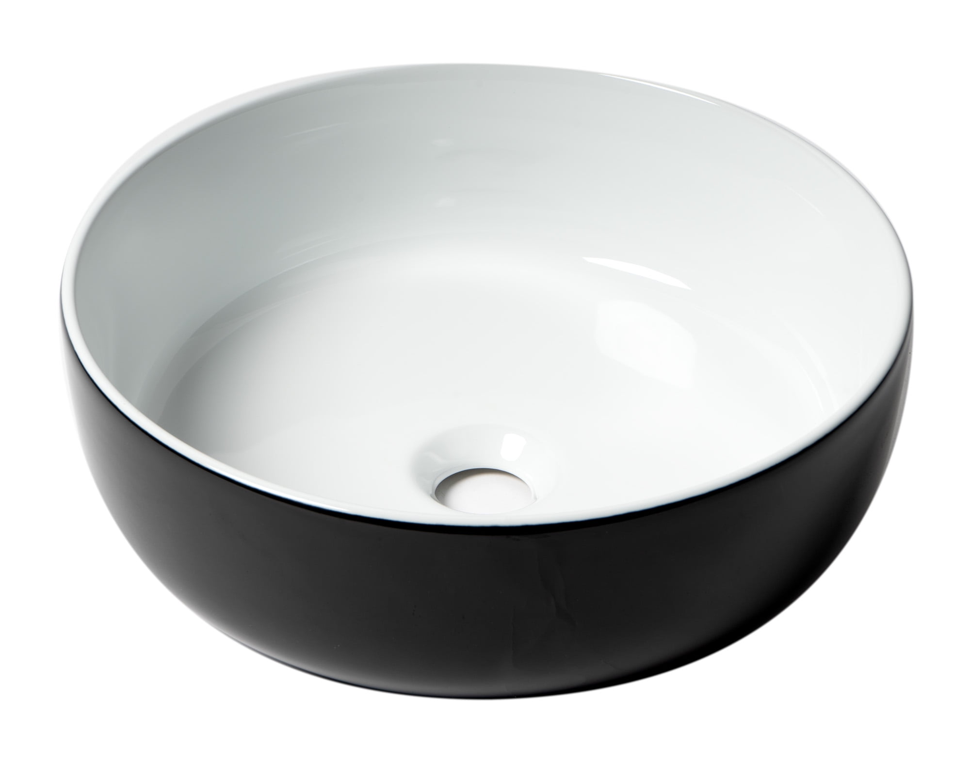 Picture of ALFI Brand ABC908 15 in. Round Above Mount Ceramic Sink&#44; Black & White