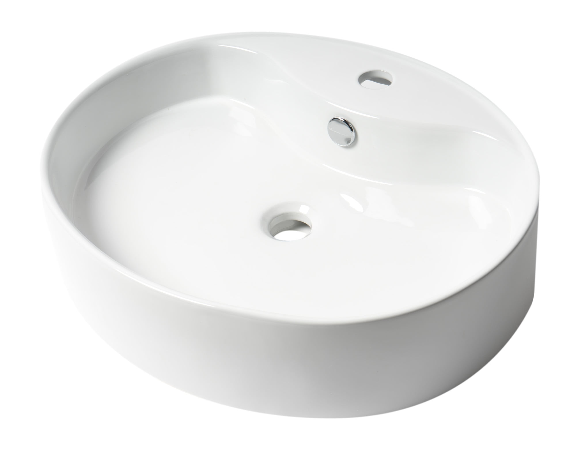Picture of ALFI Brand ABC910 22 in. Oval Above Mount Ceramic Sink with Faucet Hole, White