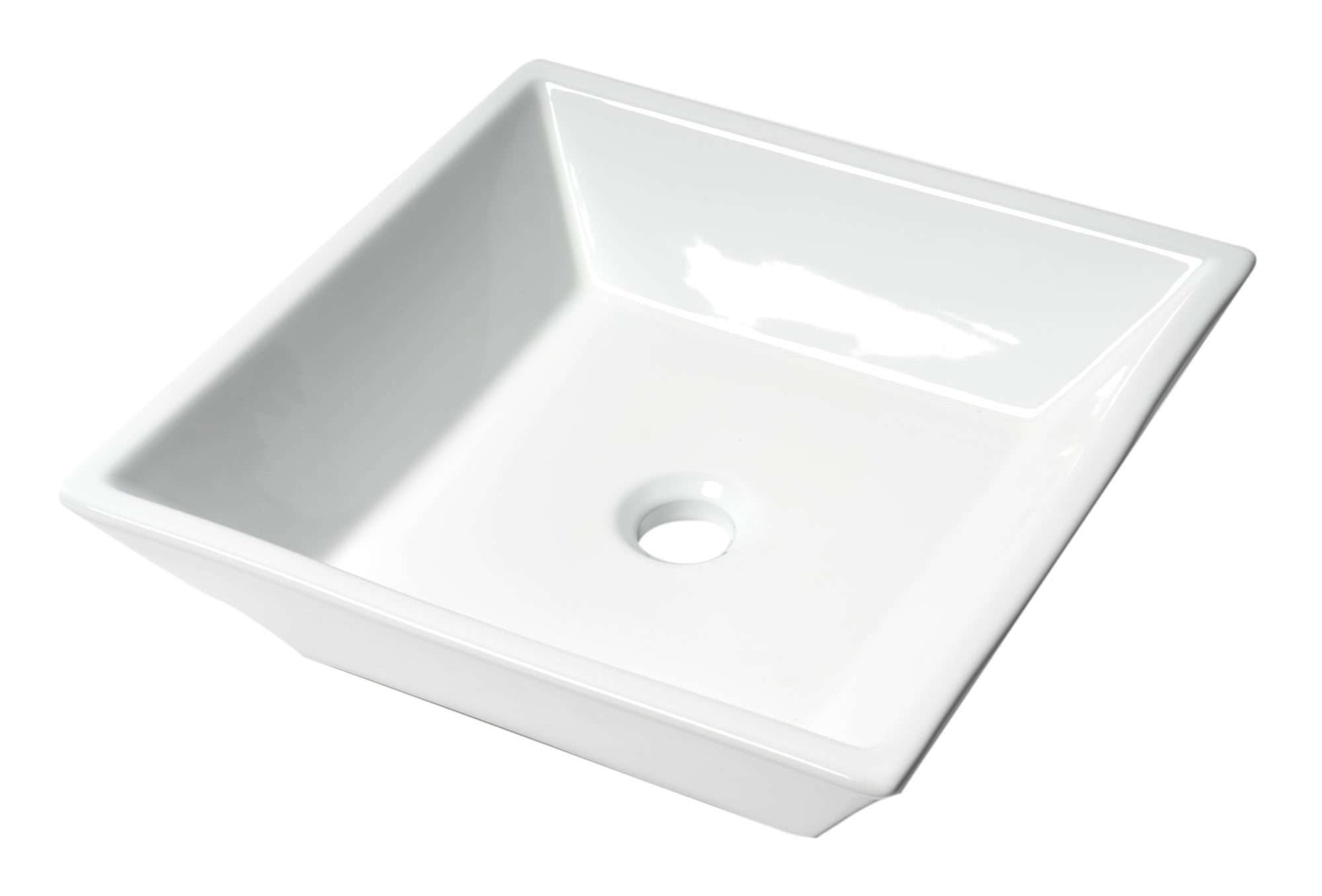 Picture of ALFI Brand ABC912 17 in. Square Above Mount Ceramic Sink, White