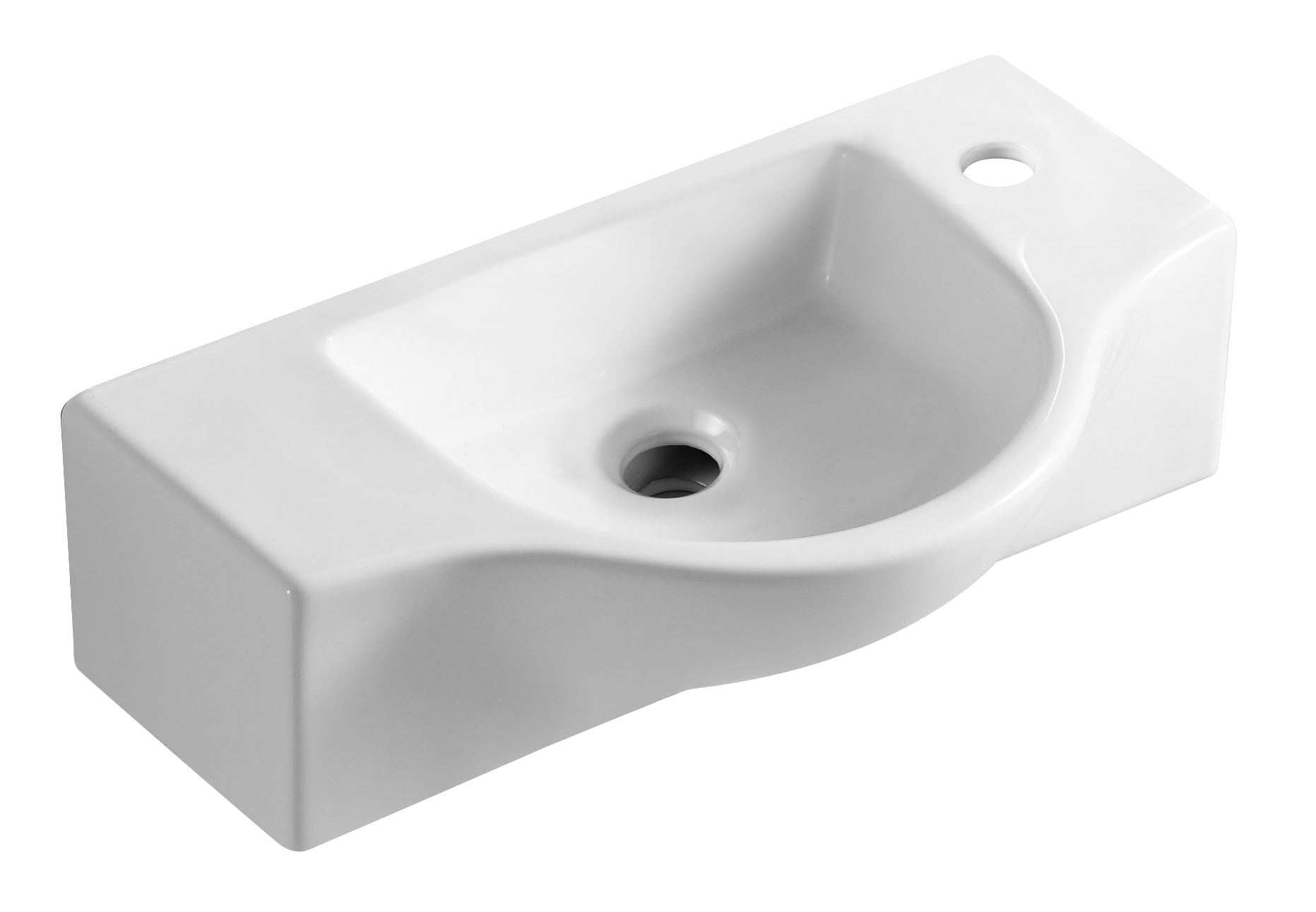 Picture of Alfi Brand ABC114 18 in. Small Wall Mounted Ceramic Sink with Faucet Hole, White