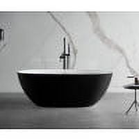 Picture of ALFI AB9975BM 59 in. Black & White Matte Oval Solid Surface Resin Soaking Bathtub