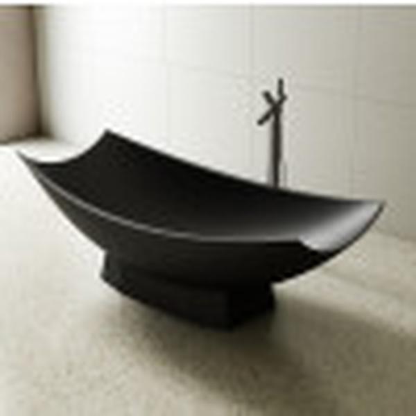 Picture of ALFI AB9992BM 71 in. Solid Surface Resin Free Standing Hammock Style Bathtub&#44; Black Matte