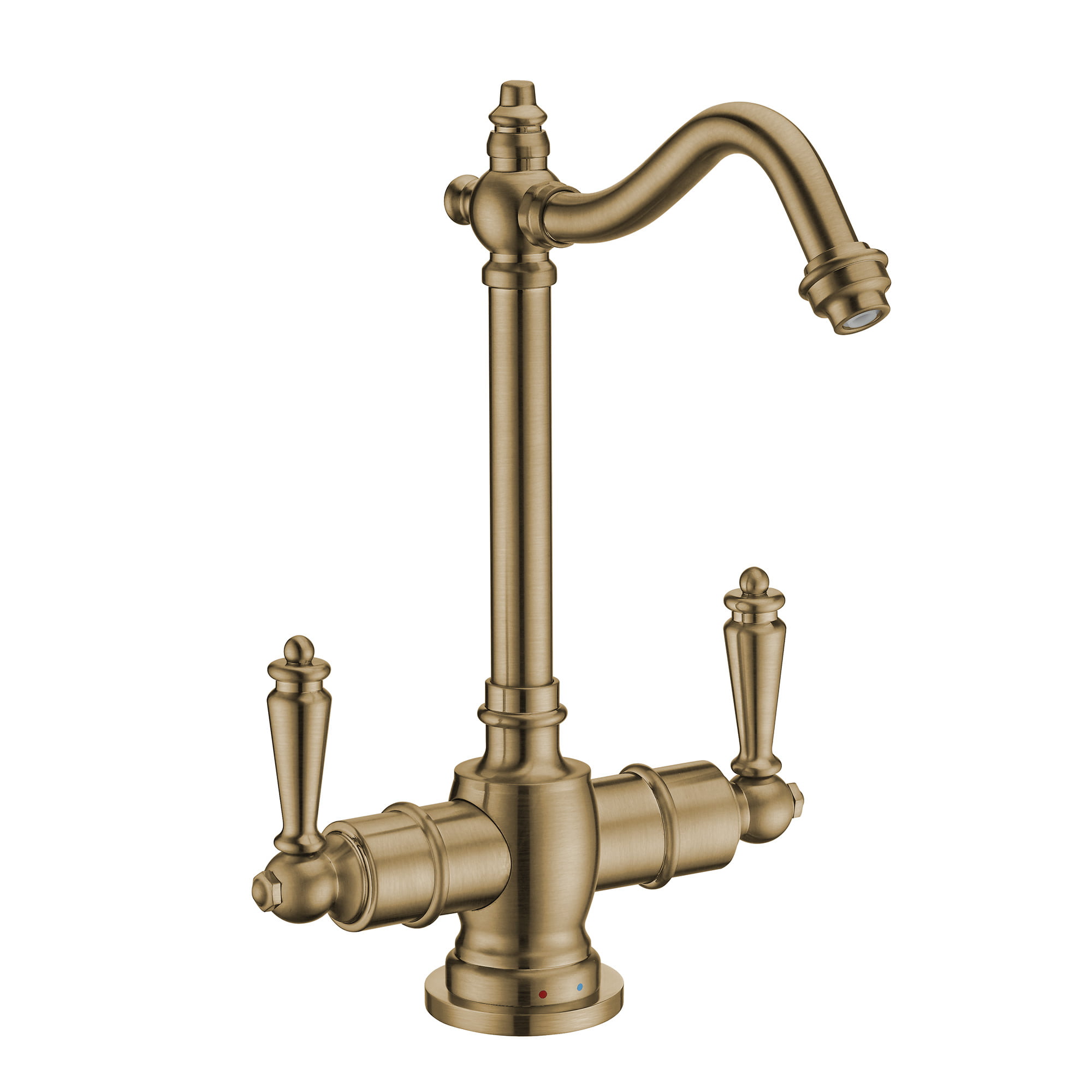 Picture of Alfi Trade WHFH-HC1006-AB Point of Use Instant Hot & Cold Water Drinking Faucet with Traditional Swivel Spout - Antique Brass
