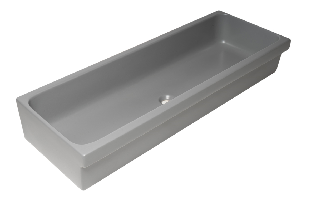 Picture of ALFI Brand AB48TRGM 48 in. Above Mount Fireclay Bathroom Trough Sink - Gray Matte