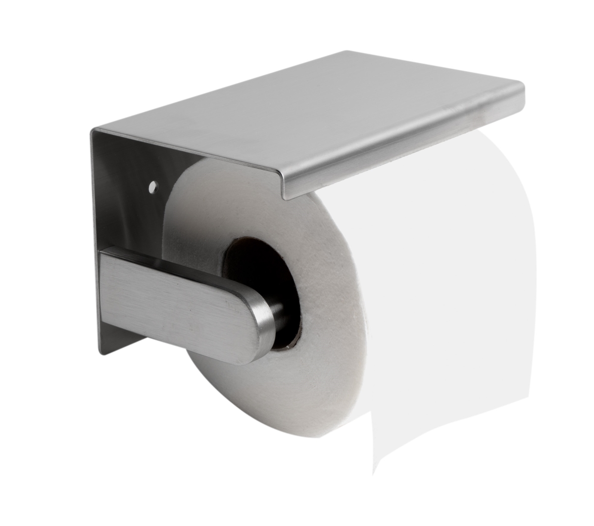 Picture of ALFI Brand ABTP66-BSS Brushed Stainless Steel Toilet Paper Holder with Shelf