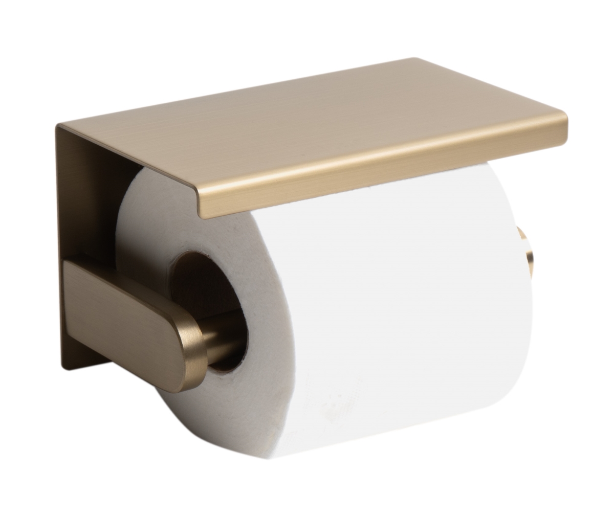 Picture of ALFI Brand ABTPP66-BG PVD Stainless Steel Toilet Paper Holder with Shelf - Brushed Gold
