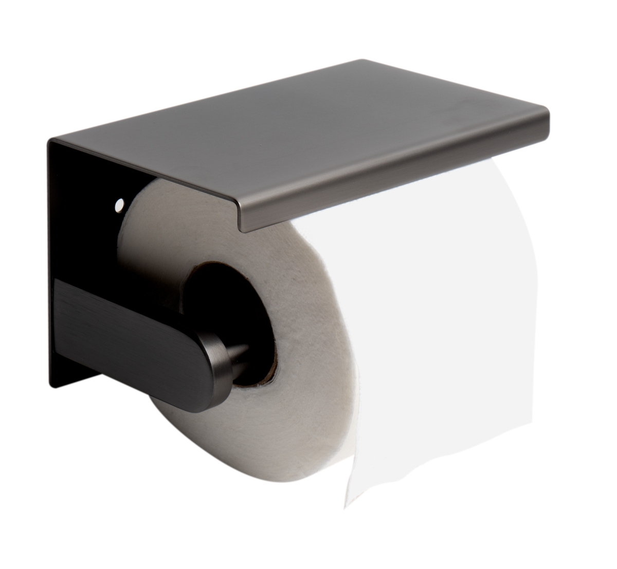 Picture of ALFI Brand ABTPP66-BB PVD Stainless Steel Toilet Paper Holder with Shelf - Brushed Black