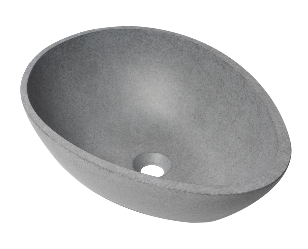 Picture of ALFI Brand ABCO21O 21 in. Solid Concrete Tear Drop Above Mount Vessel Sink - Gray Matte