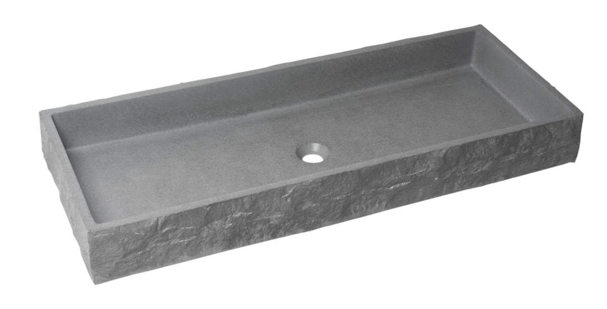 Picture of ALFI Brand ABCO39TR 39 in. Solid Concrete Gray Matte Trough Sink for The Bathroom - Gray Matte