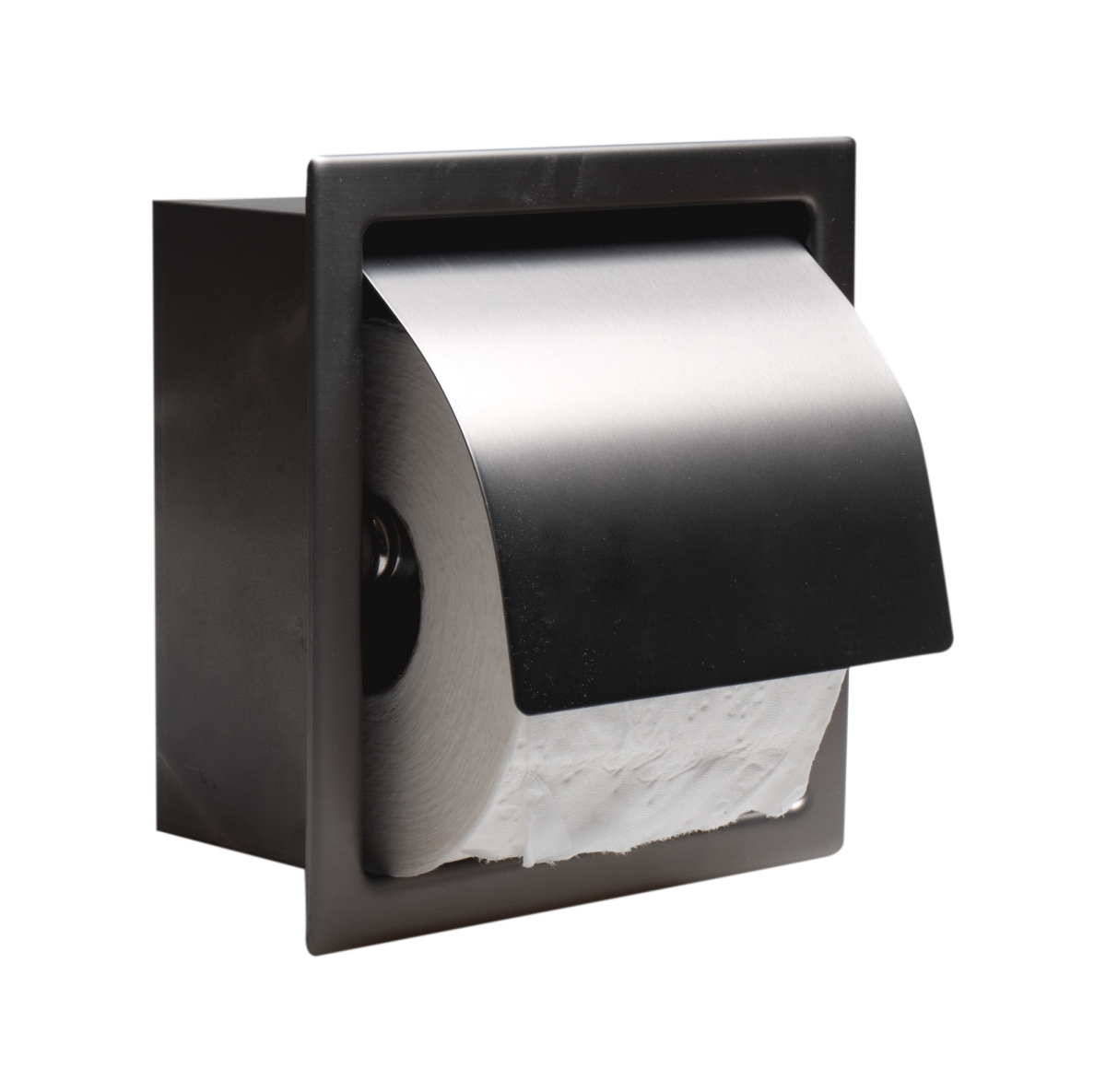 Picture of Alfi Brand ABTPP77-BB PVD Brushed Black Stainless Steel Recessed Toilet Paper Holder with Cover