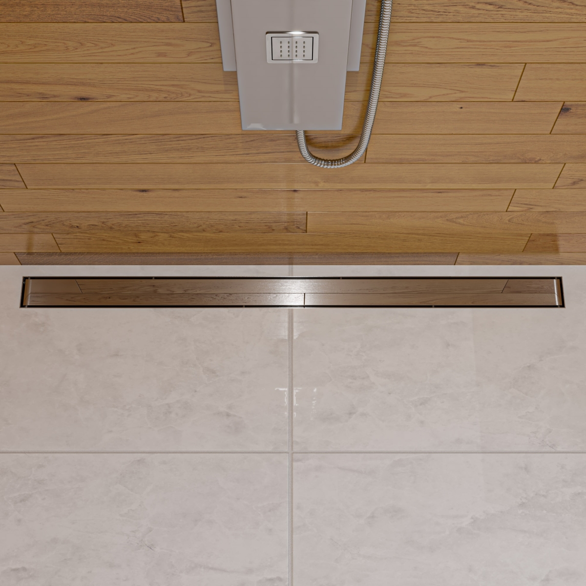 Picture of ALFI ABLD47B-PSS 47 in. Polished Stainless Steel Linear Shower Drain with Solid Cover